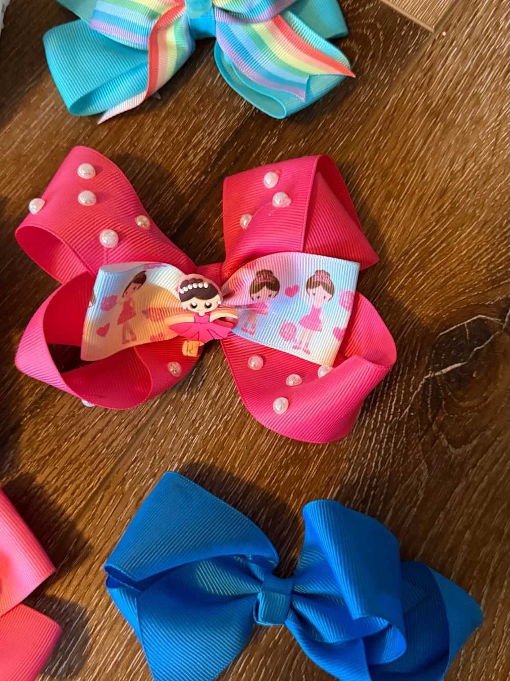 Kids Colorful Hair Bow Set - Assorted Pink, Black, White, Blue & Multicolor